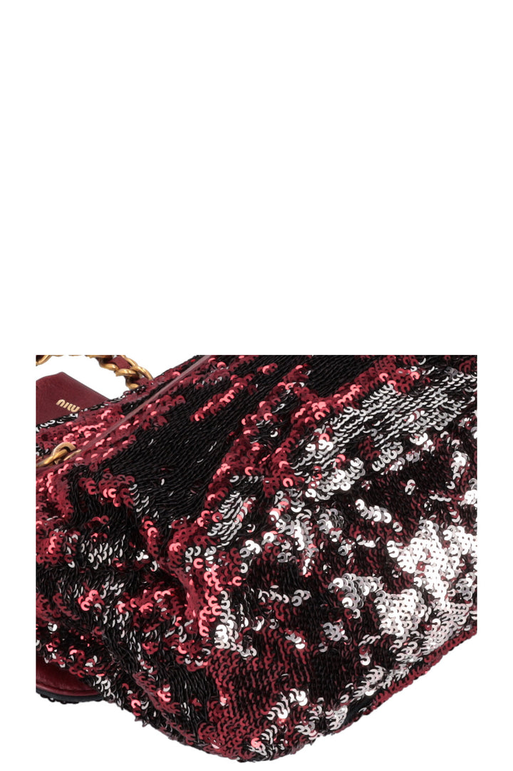 MIU MIU Sequins Bag Small Bordeaux