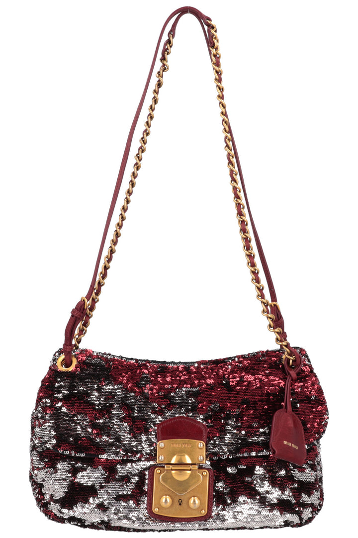 MIU MIU Sequins Bag Small Bordeaux