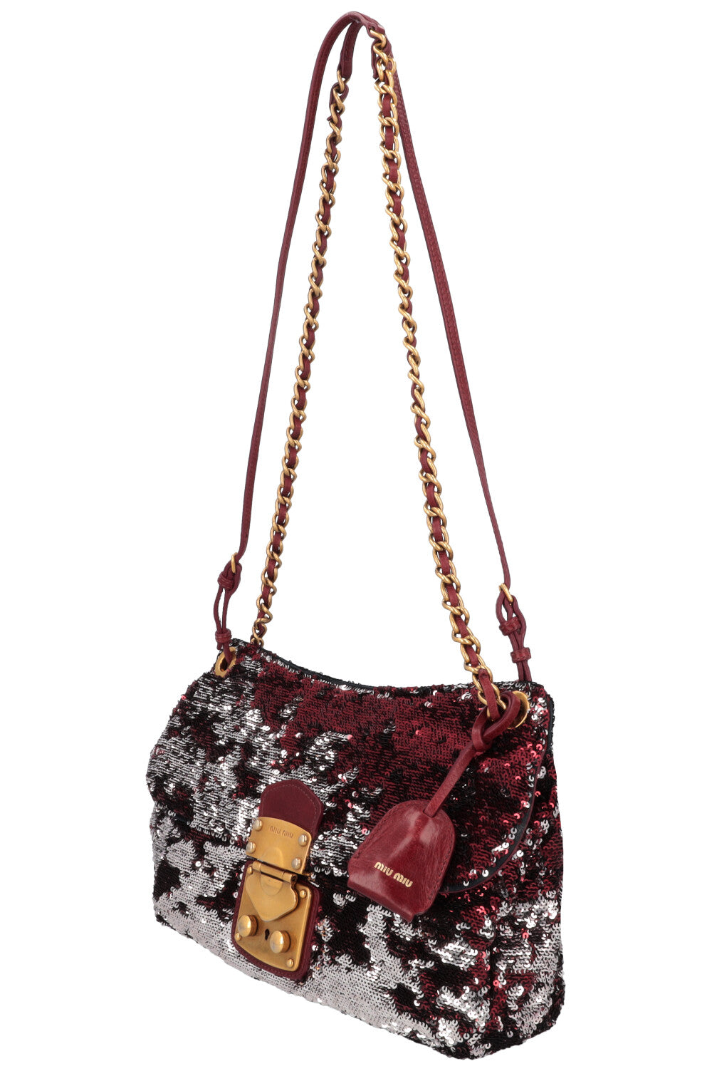 MIU MIU Sequins Bag Small Bordeaux