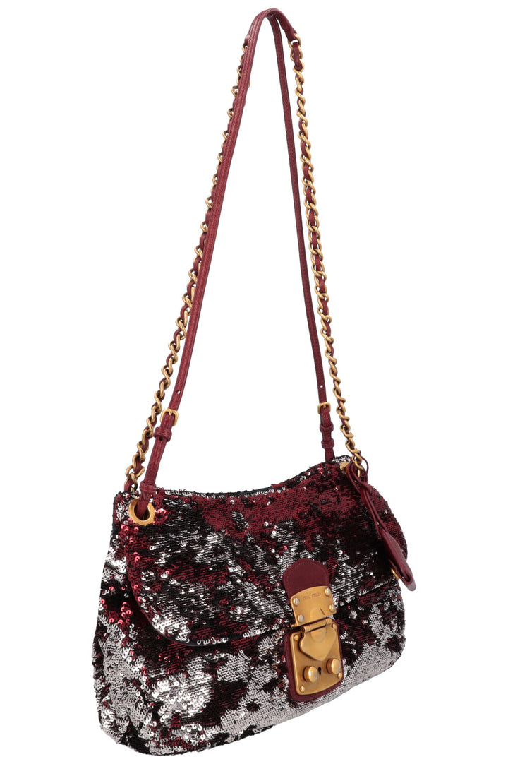 MIU MIU Sequins Bag Small Bordeaux