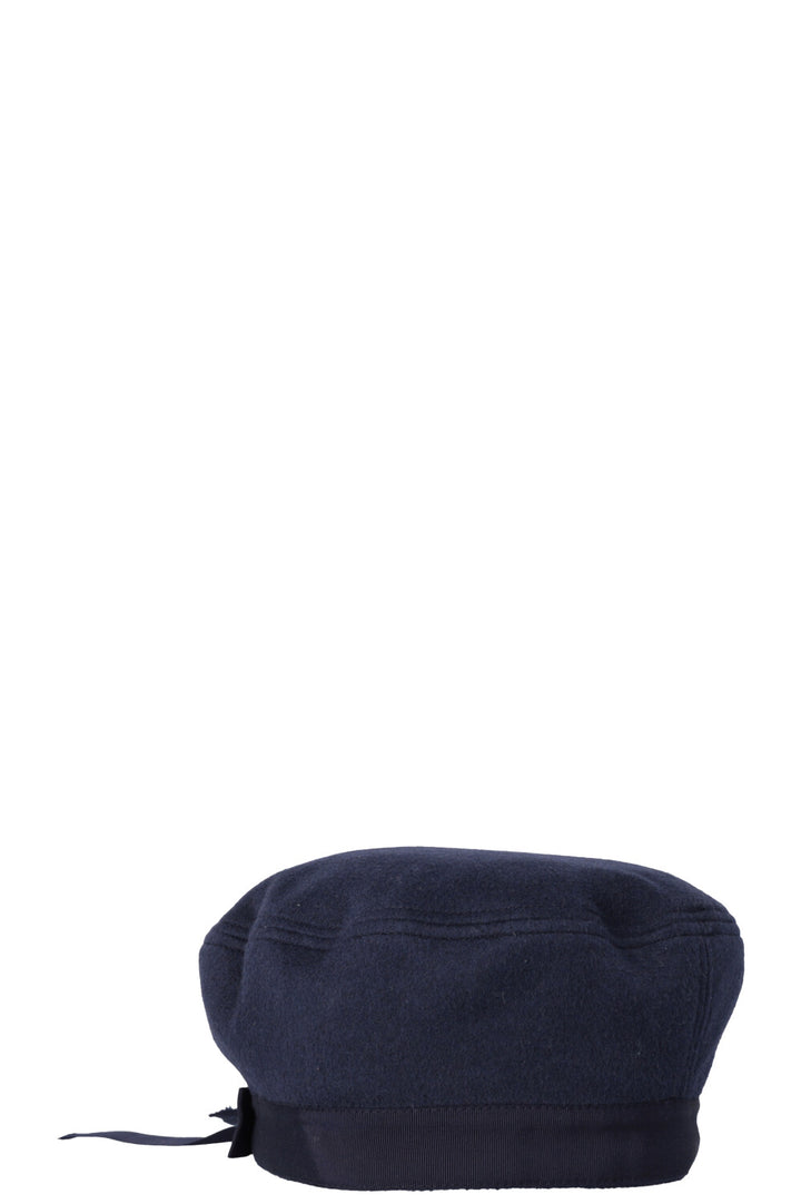 GUCCI Bow Beret Wool Navy