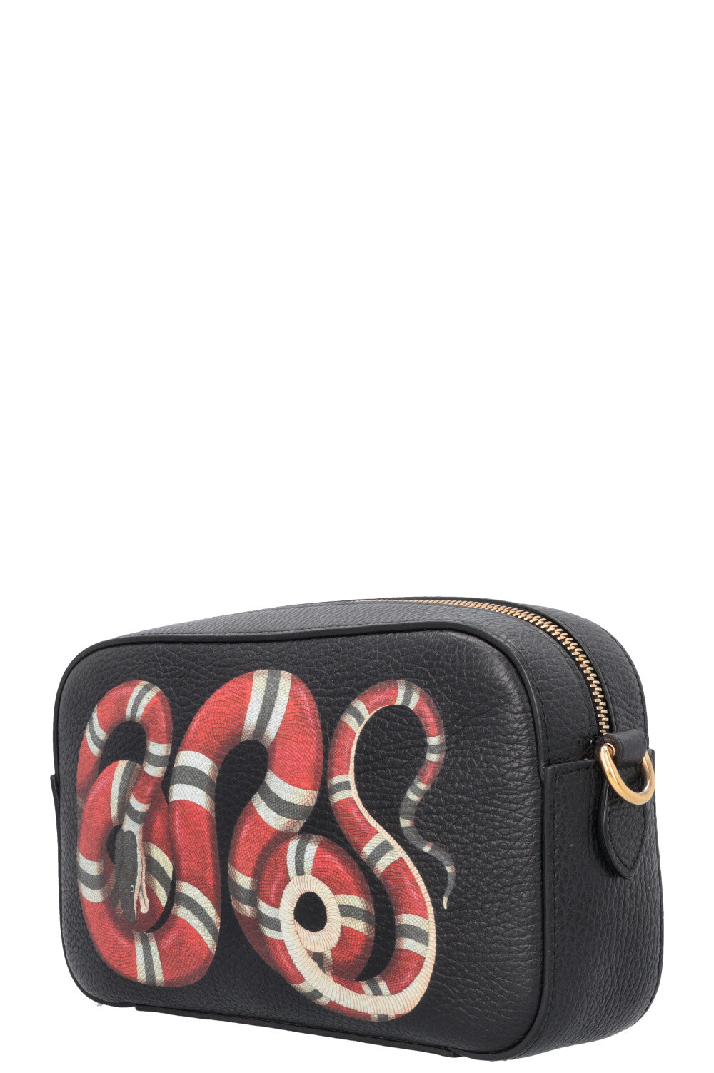 GUCCI Snake Camera Bag Leather Black