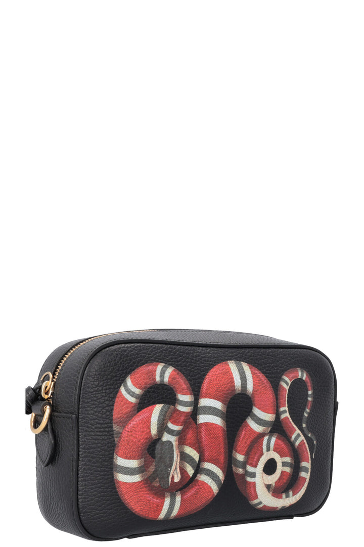 GUCCI Snake Camera Bag Leather Black