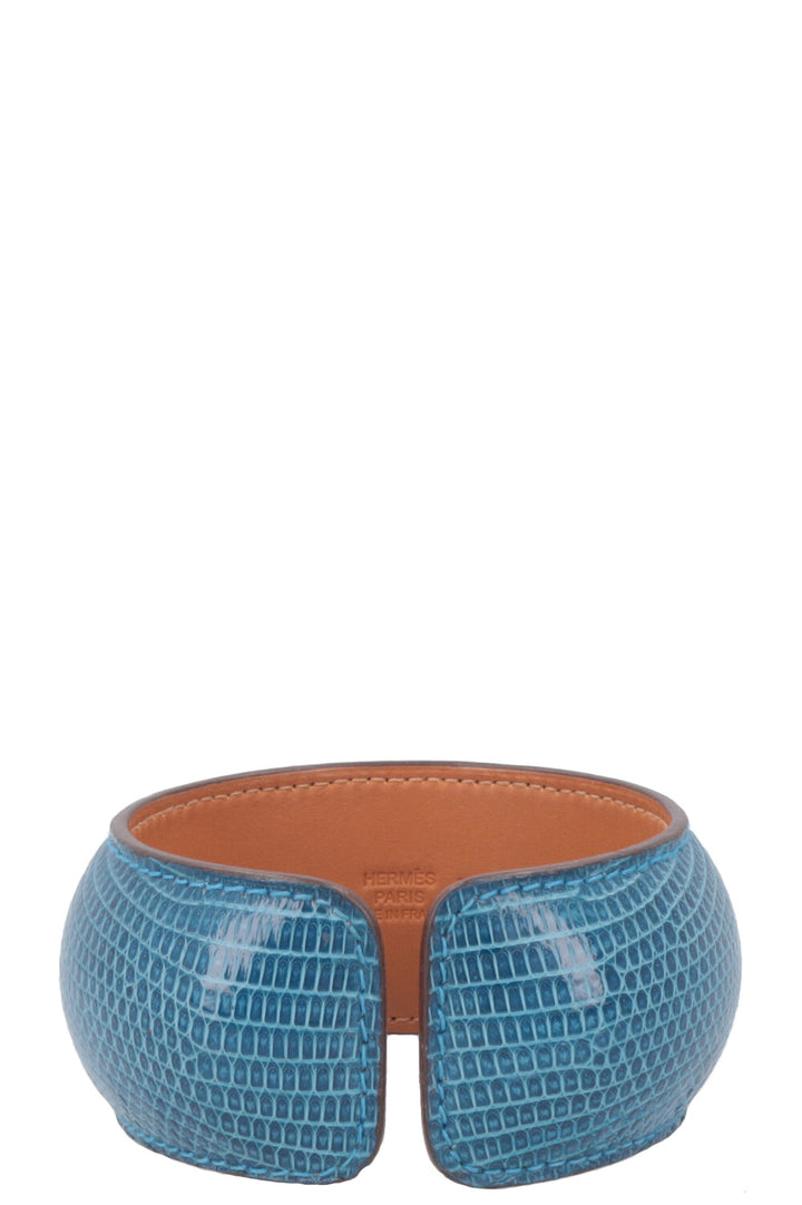 HERMÈS Cuff Lizzard Blue