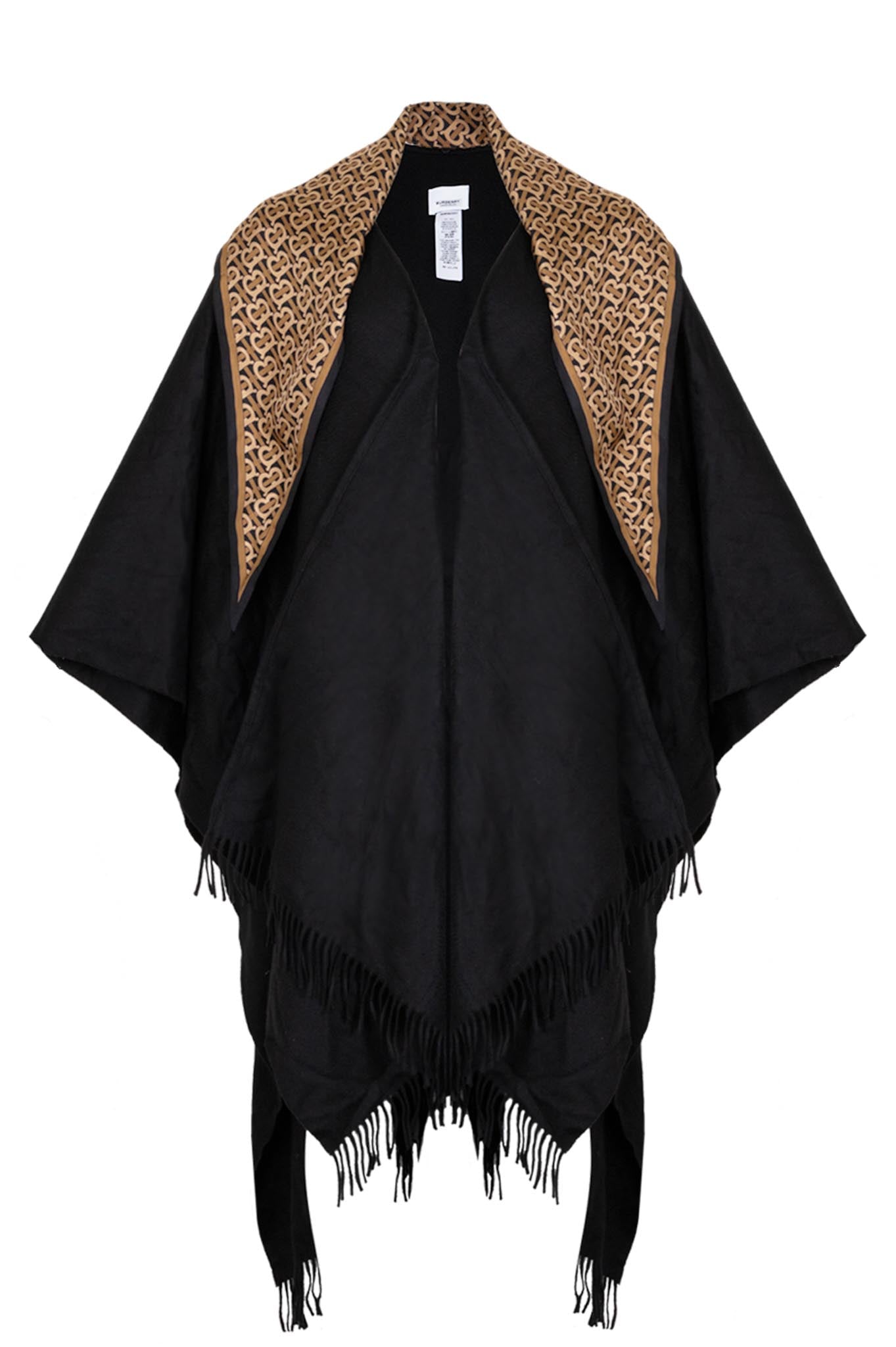 BURBERRY Cape Cashmere Black Brown REAWAKE