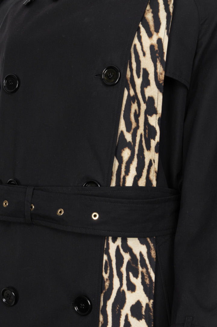 BURBERRY Trenchcoat Black with Animal Print Lining