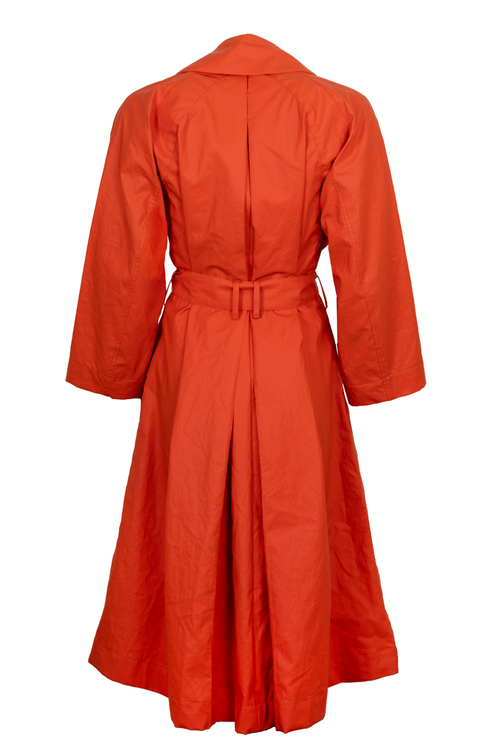 THE ROW Badva Linen Hooded Rain Coat Orange