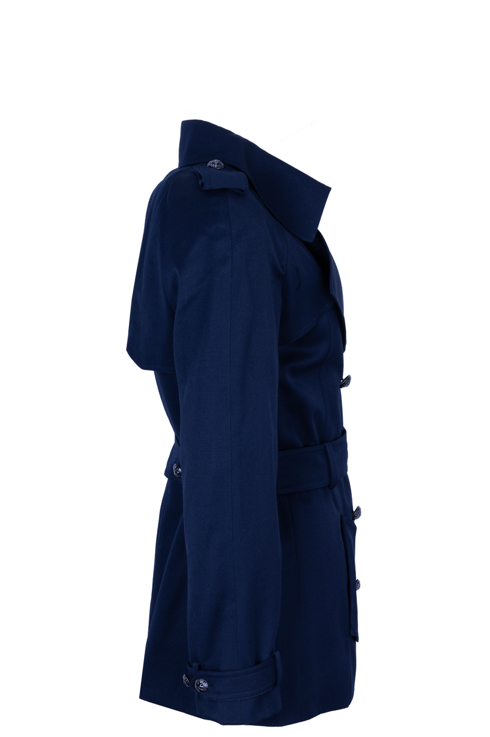 CHANEL 2008 Short Trench Coat Navy