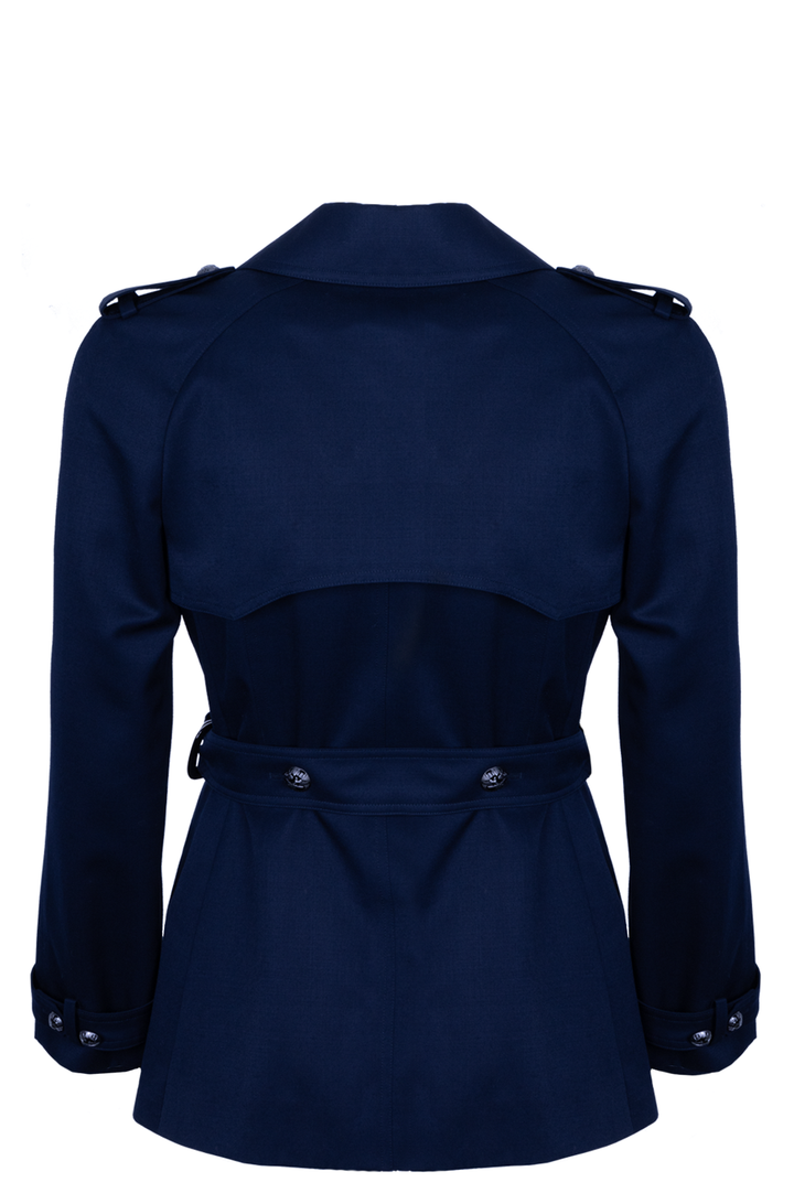 CHANEL 2008 Short Trench Coat Navy