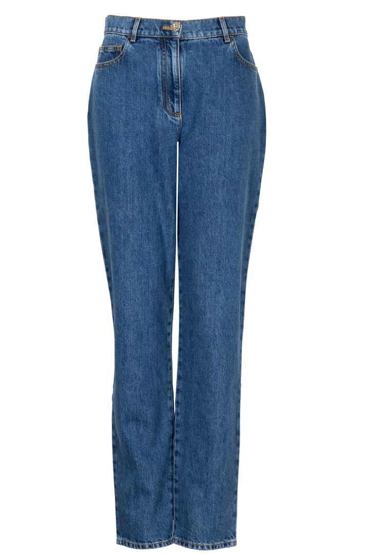 CHANEL Mom Fit Denim Pants Blue