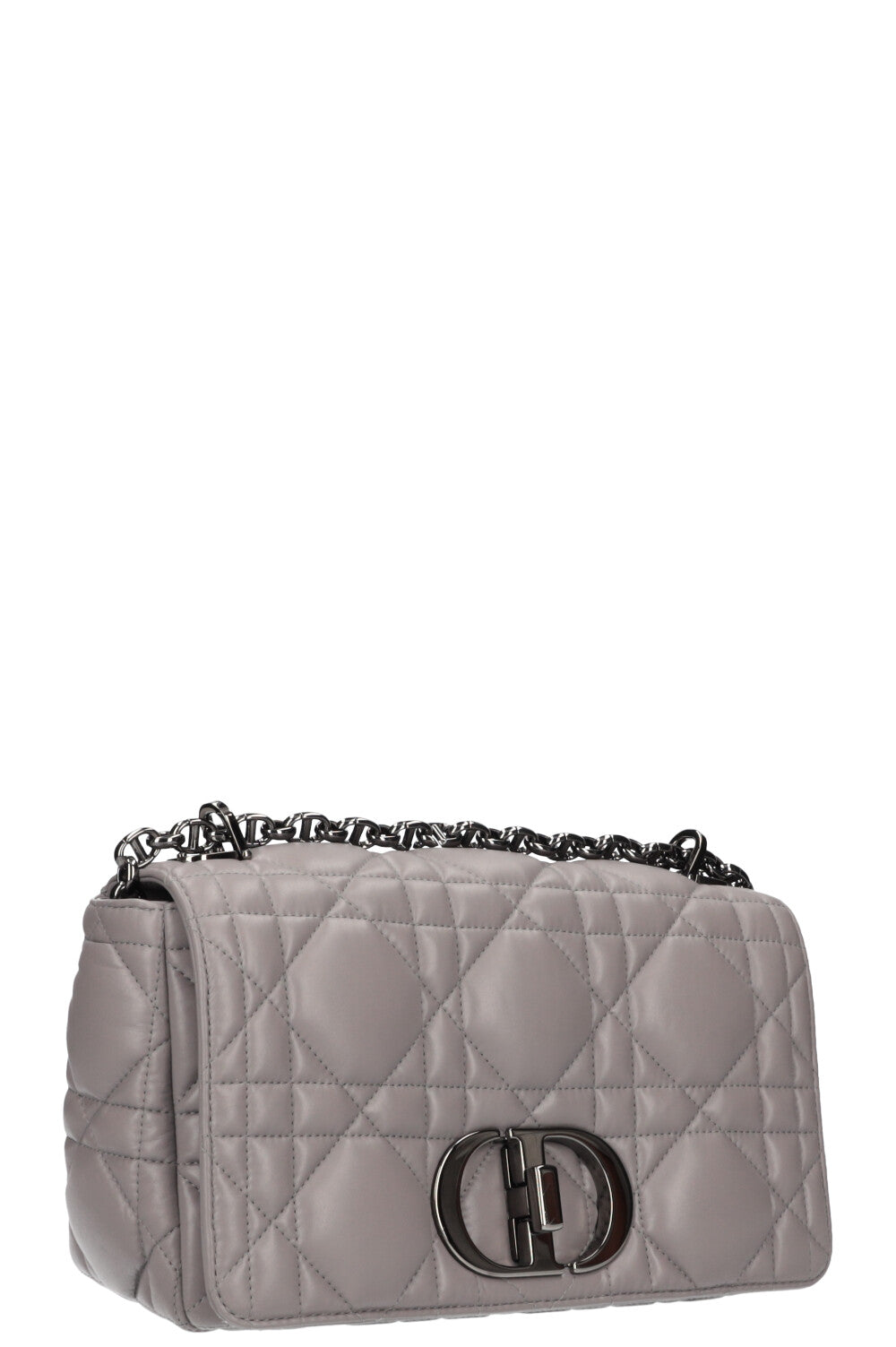 CHRISTIAN DIOR Sac Caro Macrocannage Veau Gris