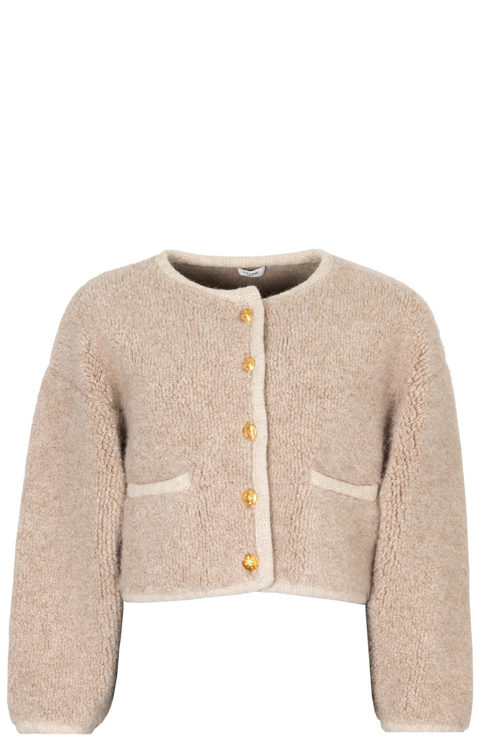 CELINE Alpaca Knit Jacket Oatmeal