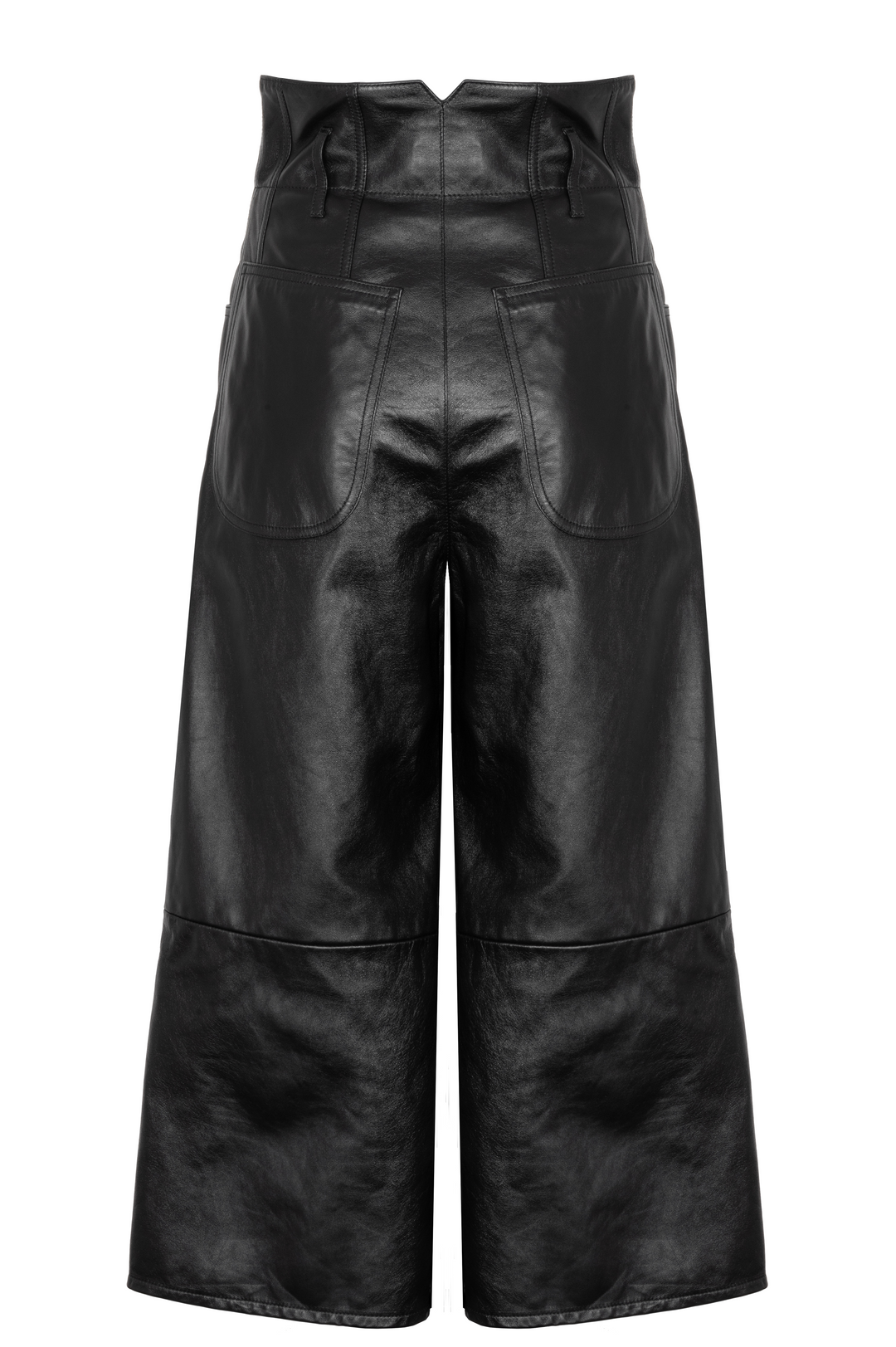 CELINE Jumbo Wide Leg Pants Leather Black