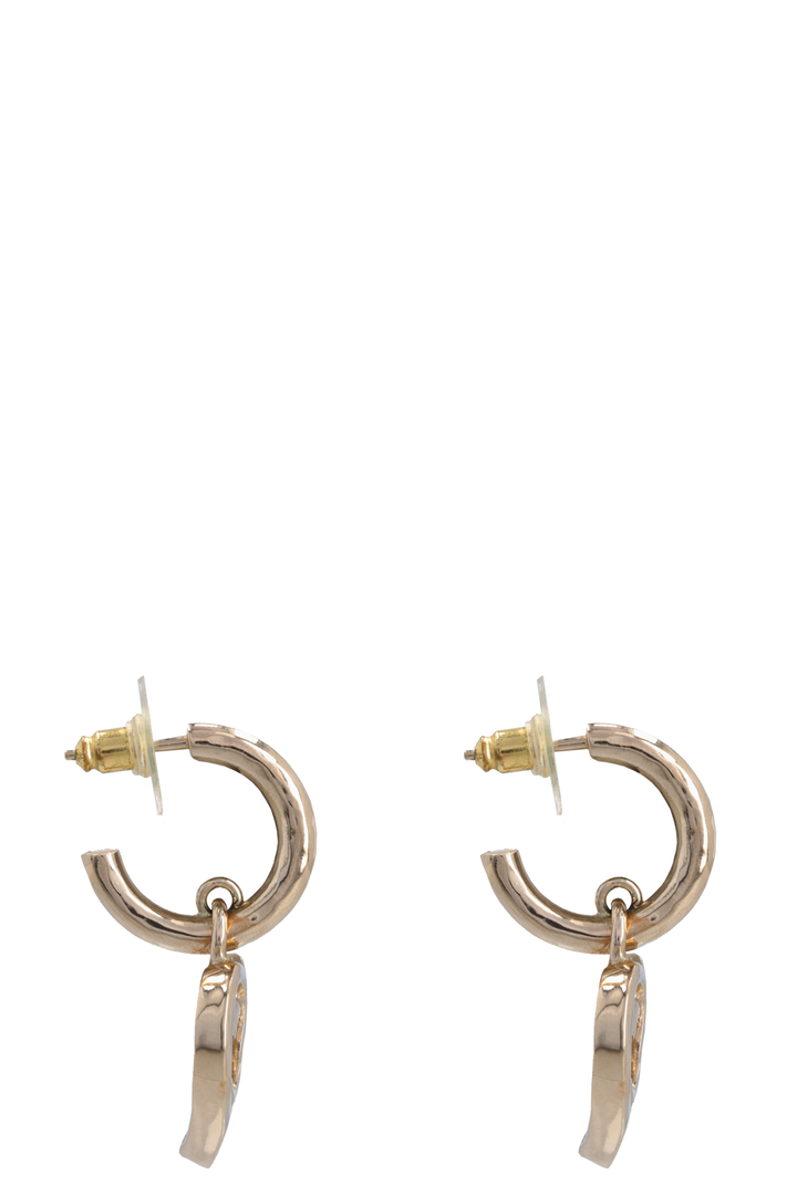 CHANEL 2022 CC Heart Drop Earrings Champagne