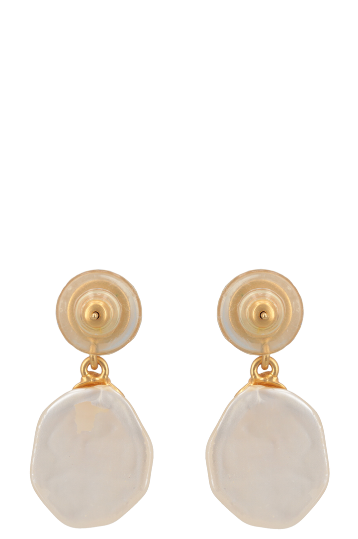 Chanel 1999 Drop Pearl Gold Leaf Earrings