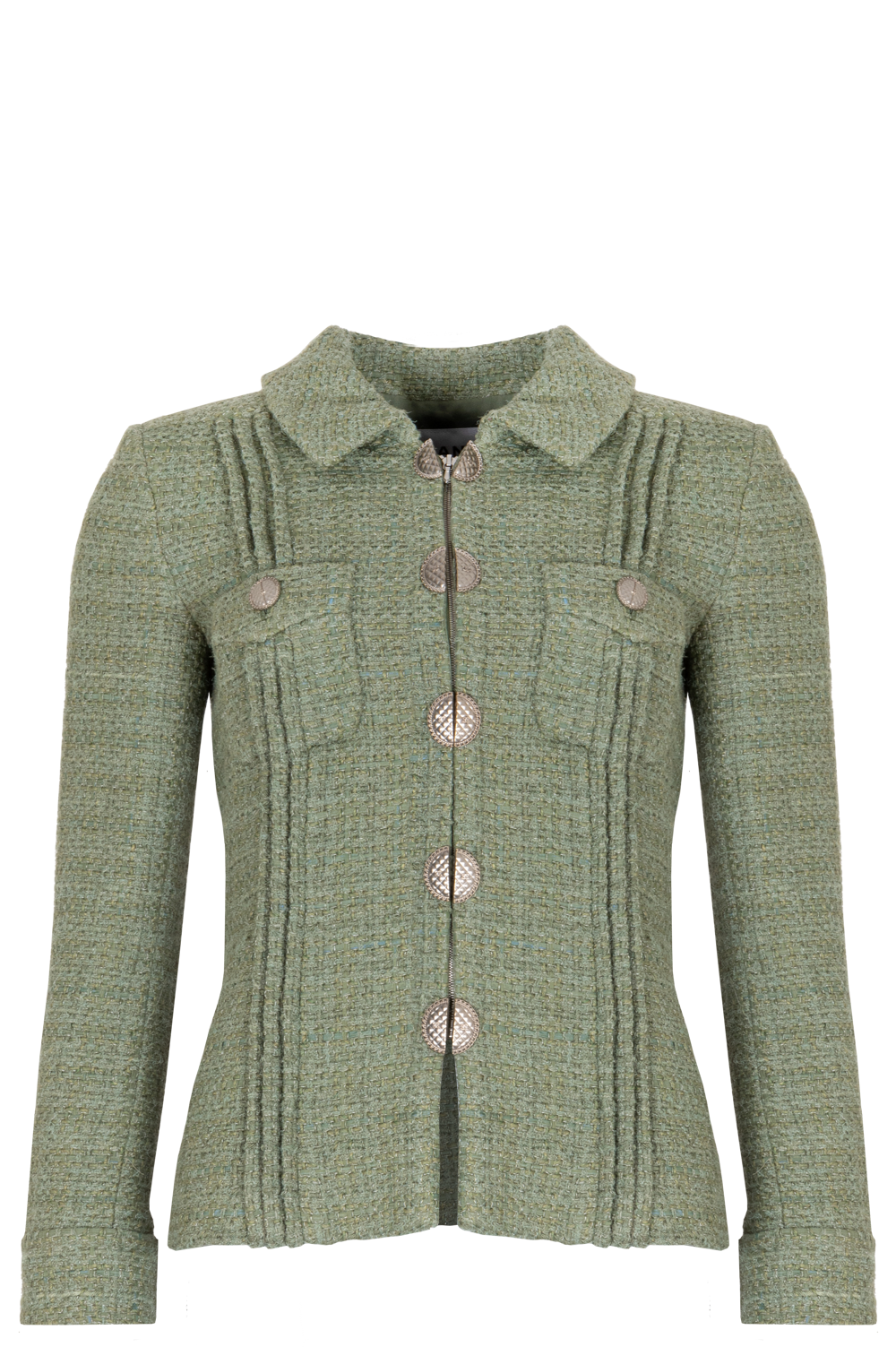 CHANEL Tweed Jacket Green