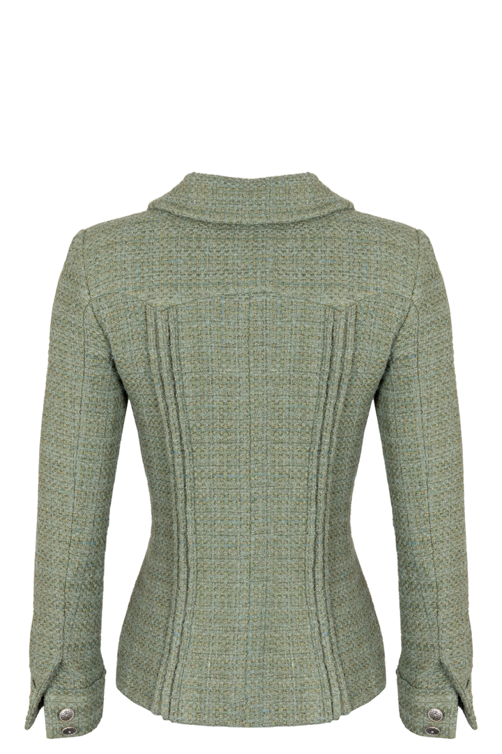 CHANEL Tweed Jacket Green