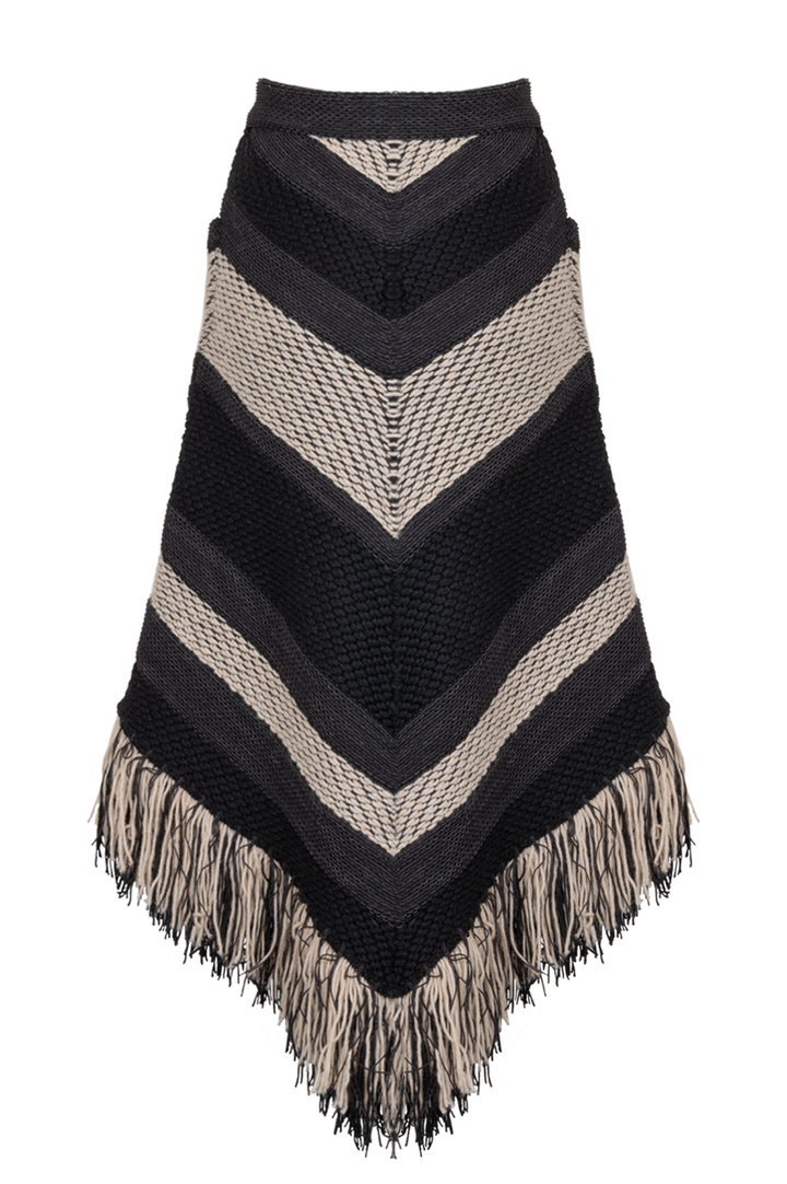 CHANEL 2014 Paris Dallas Knit Skirt Black Beige