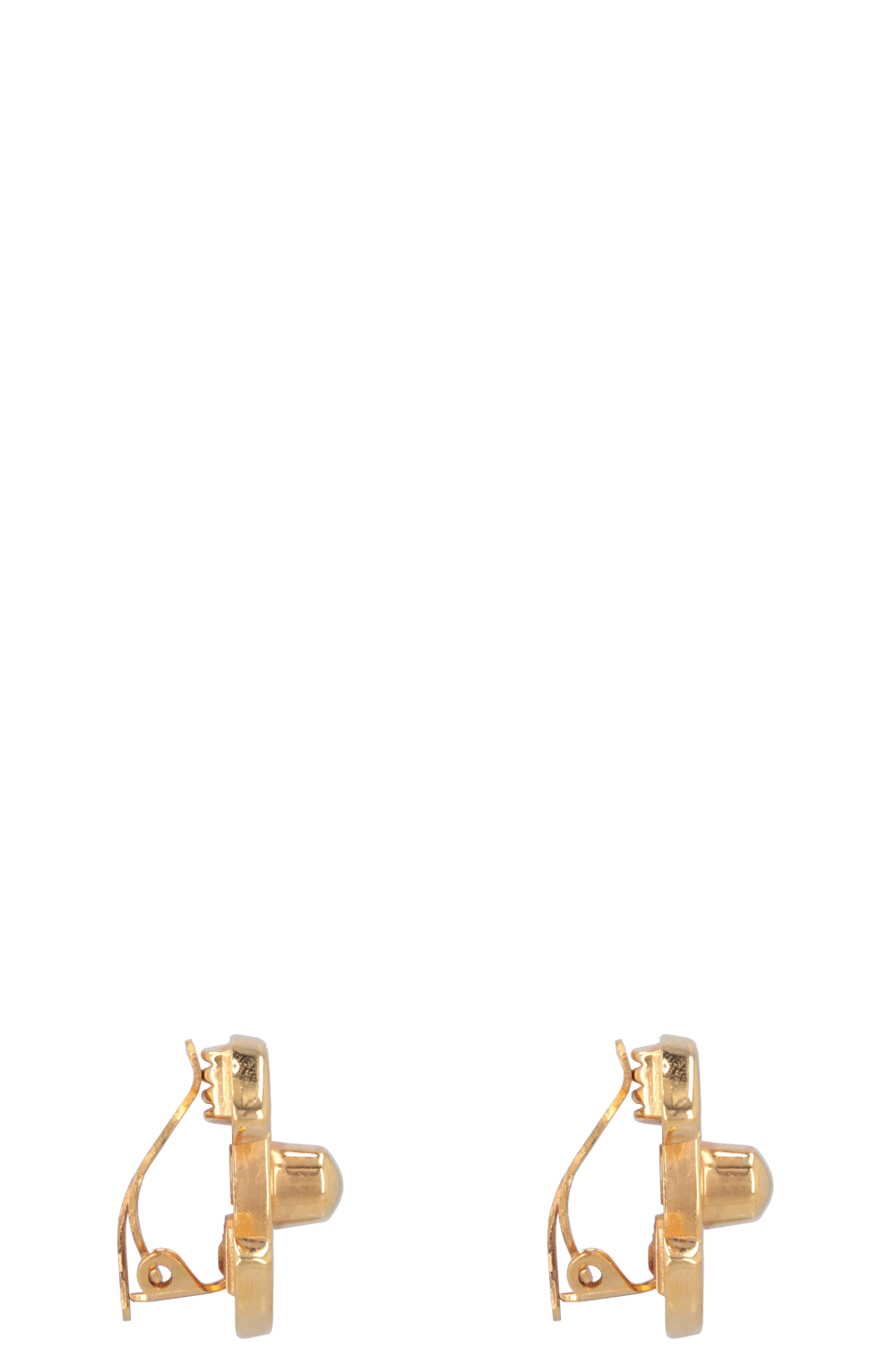 CHANEL Vintage Turnlock CC Earrings Gold