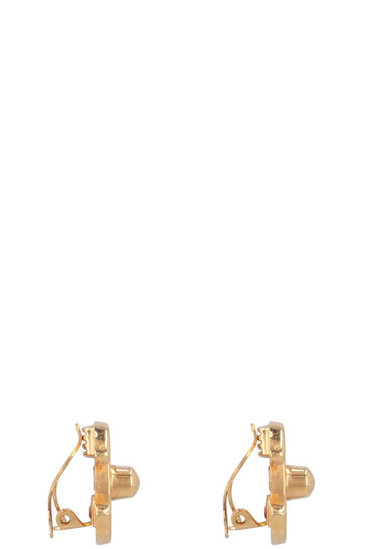 CHANEL Vintage Turnlock CC Earrings Gold