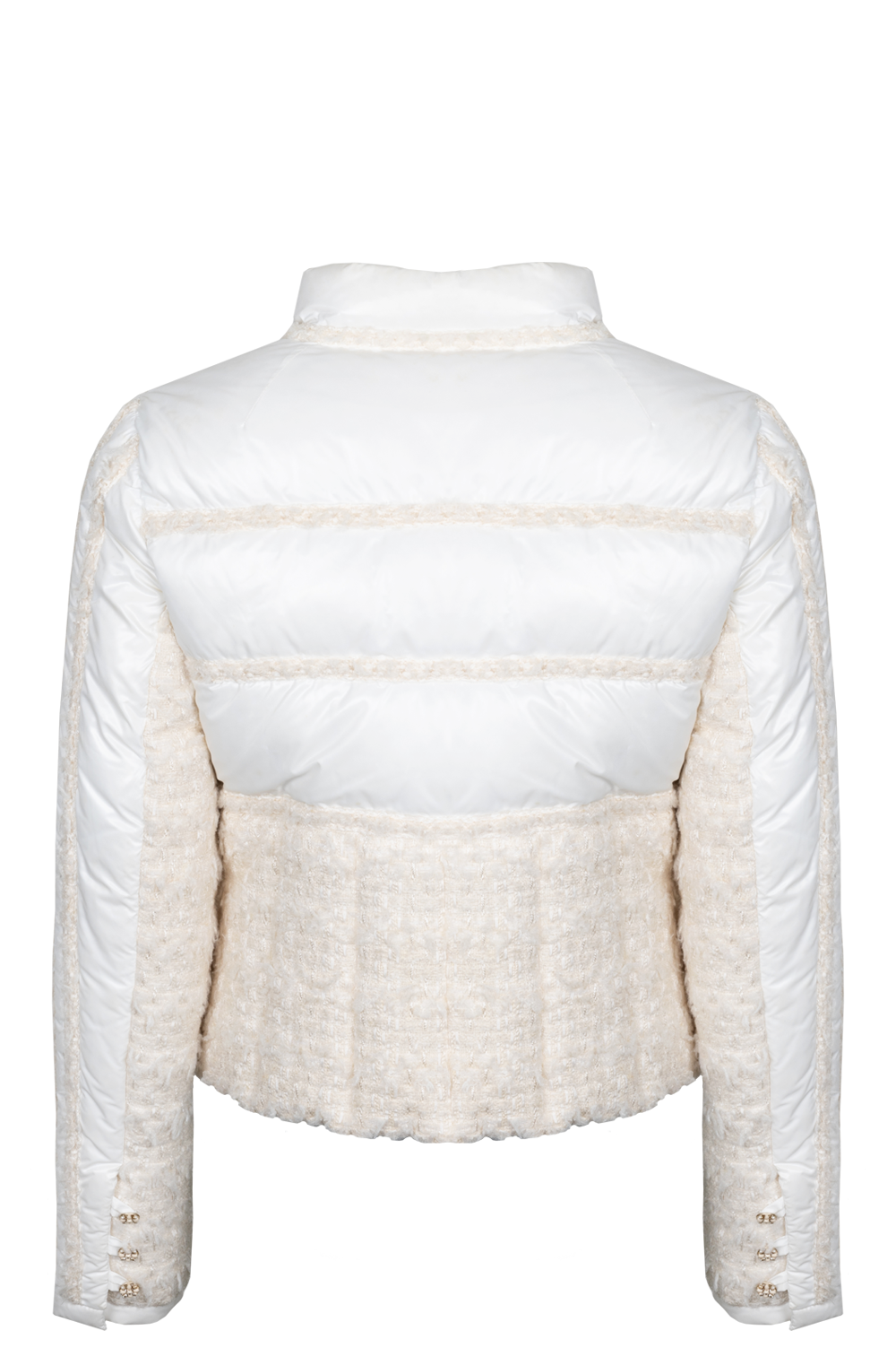 CHANEL Tweed Down Jacket White