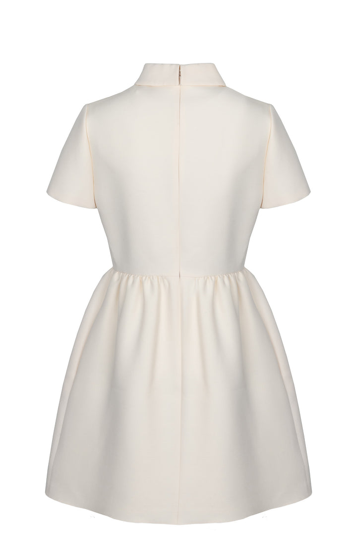 CHRISTIAN DIOR Fitted Dress Wool Silk Ivory