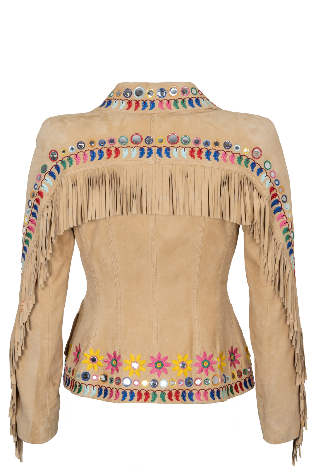 CHRISTIAN DIOR Embroidered Fringed Suede Leather Jacket