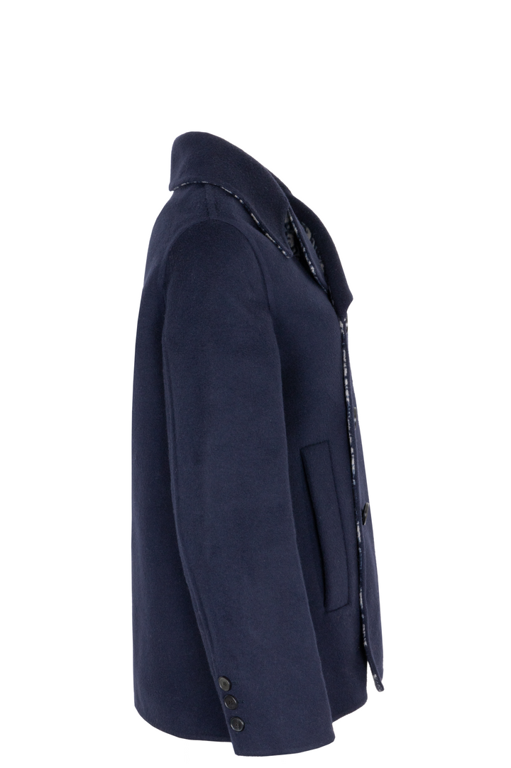 CHRISTIAN DIOR Caban Jacket Wool Oblique Navy