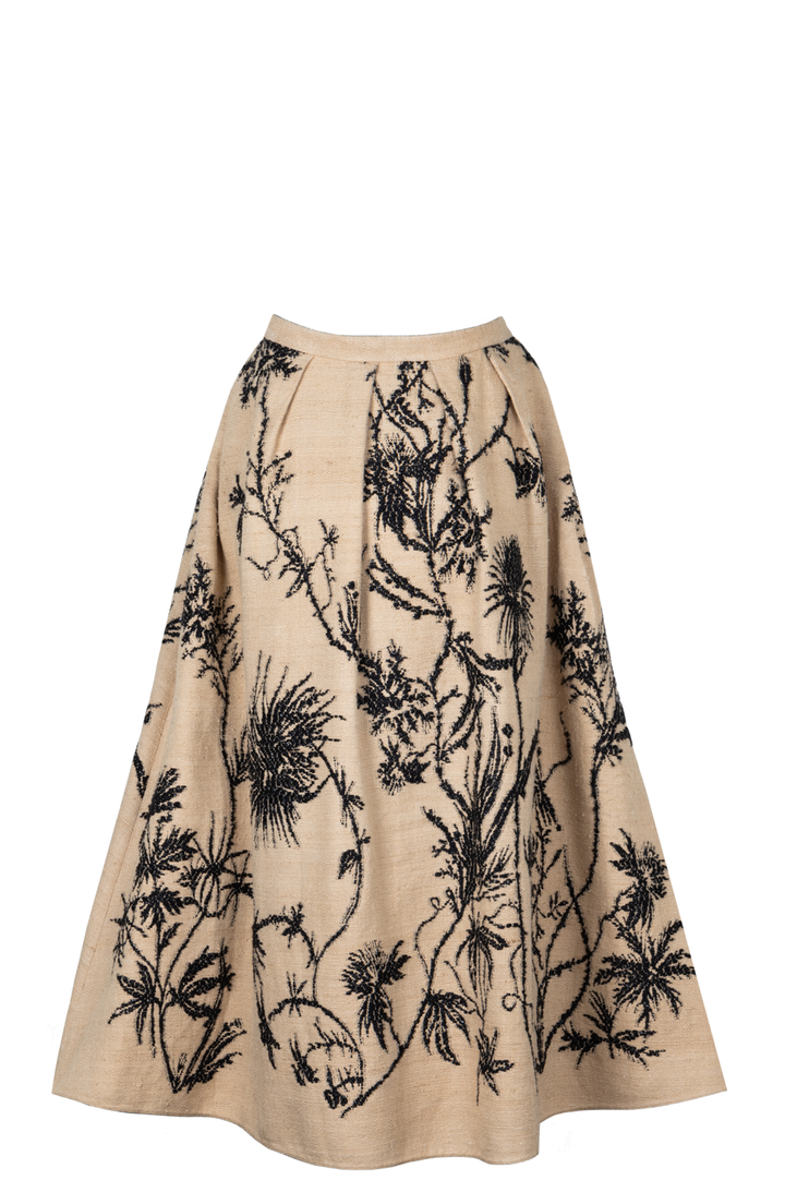 CHRISTIAN DIOR Skirt Silk Cotton Beige Black