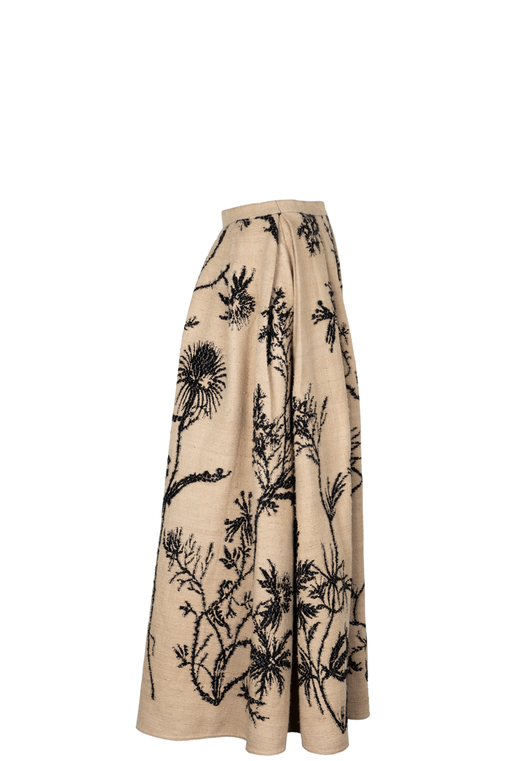 CHRISTIAN DIOR Skirt Silk Cotton Beige Black