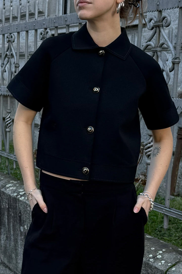 CHRISTIAN DIOR Short Sleeve Jacket Black