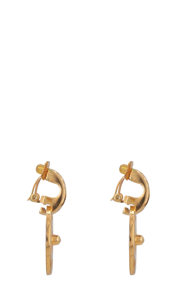 CHANEL 1997 Clips d'oreilles CC Turnlock Drop Or