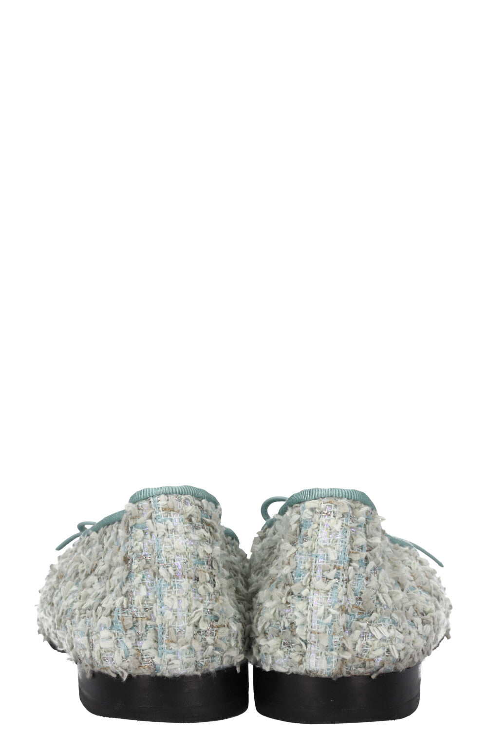 CHANEL Ballerines en tweed Bleu clair