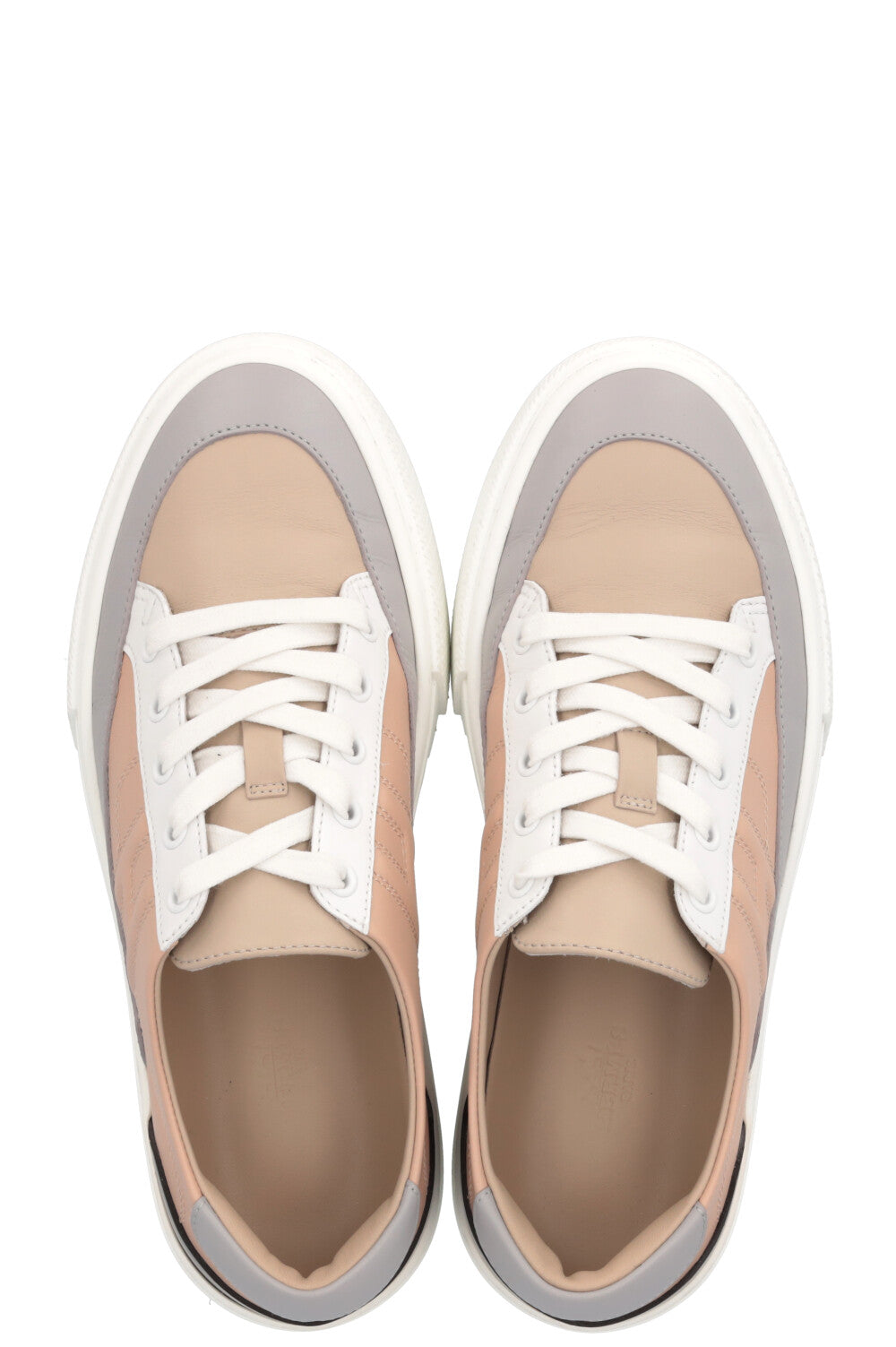 HERMÈS Deep Sneakers Etoupe White