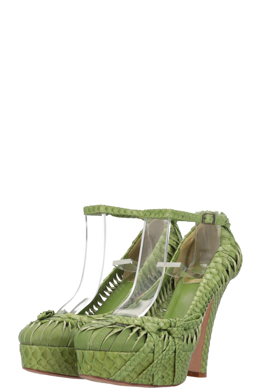 CHRISTIAN DIOR Escarpins Python Vert