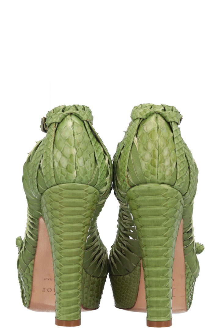 CHRISTIAN DIOR Python Heels Green