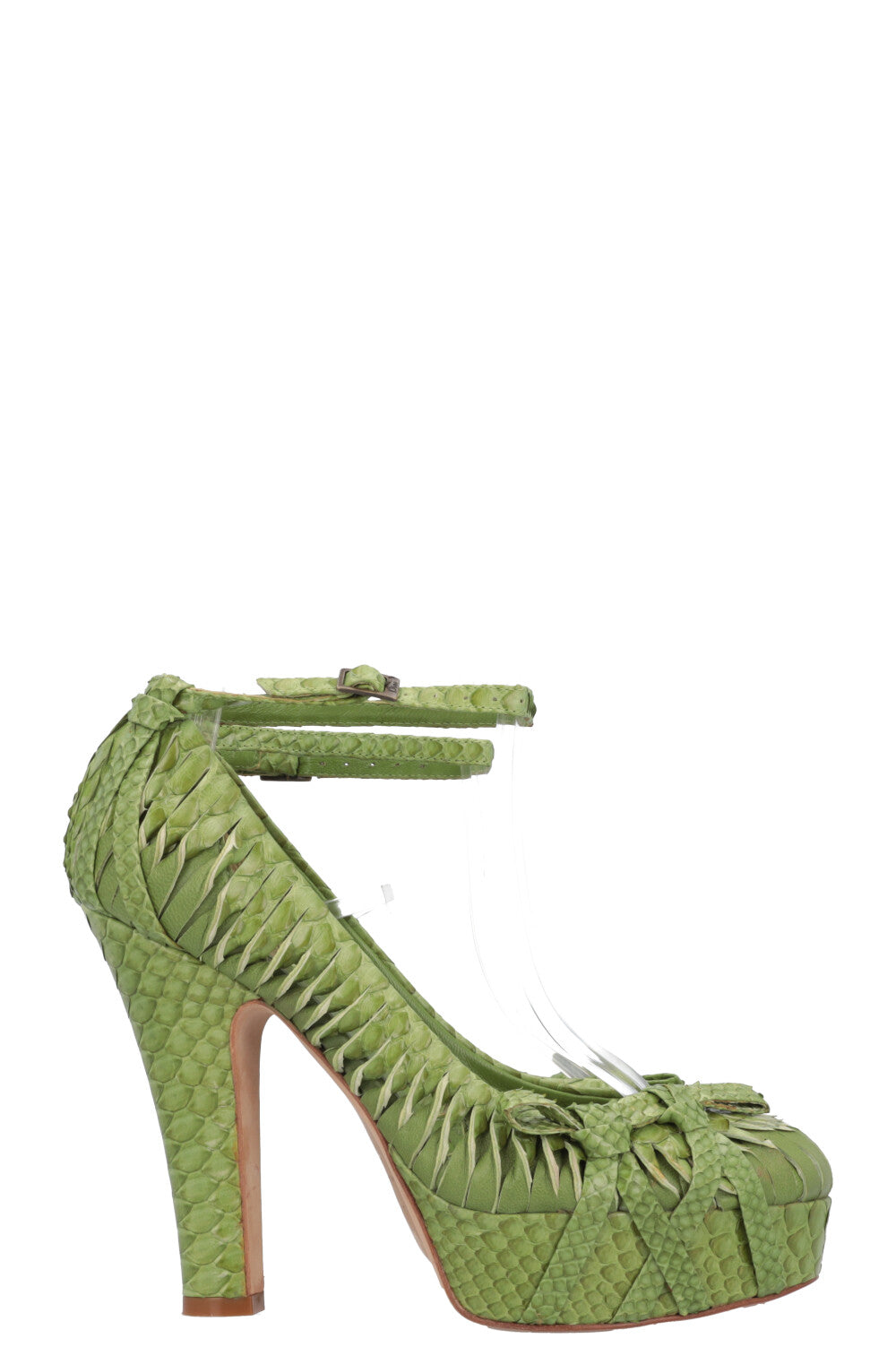 CHRISTIAN DIOR Python Heels Green