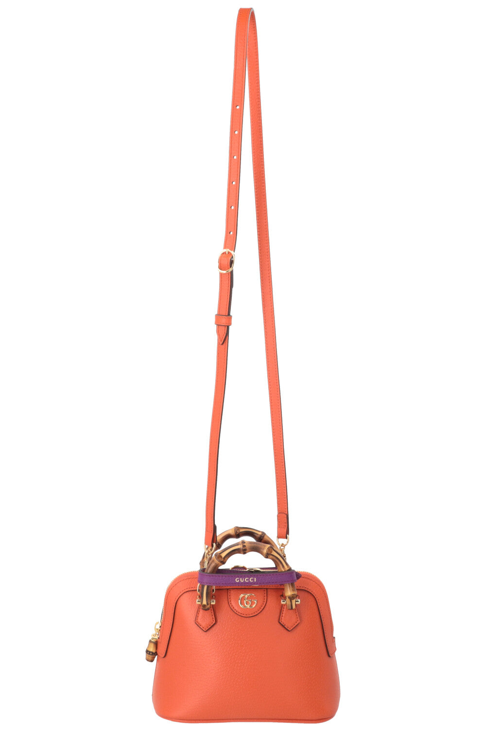 GUCCI Mini Sac Cabas Diana Dome Cuir Orange