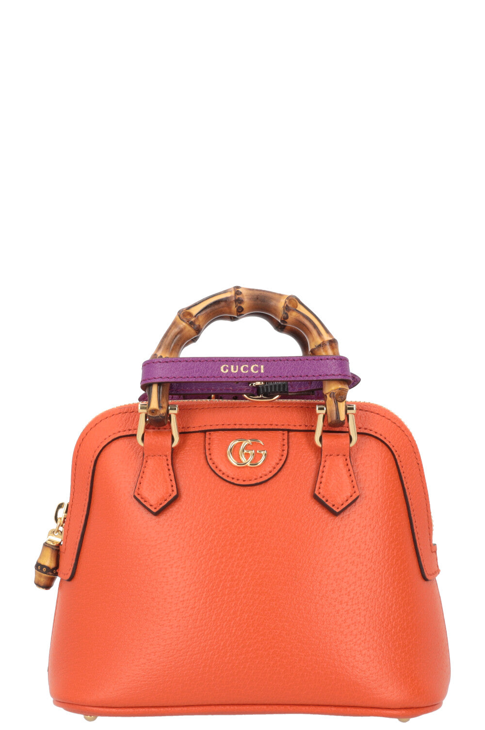 GUCCI Diana Mini Tote Bag Leather Orange