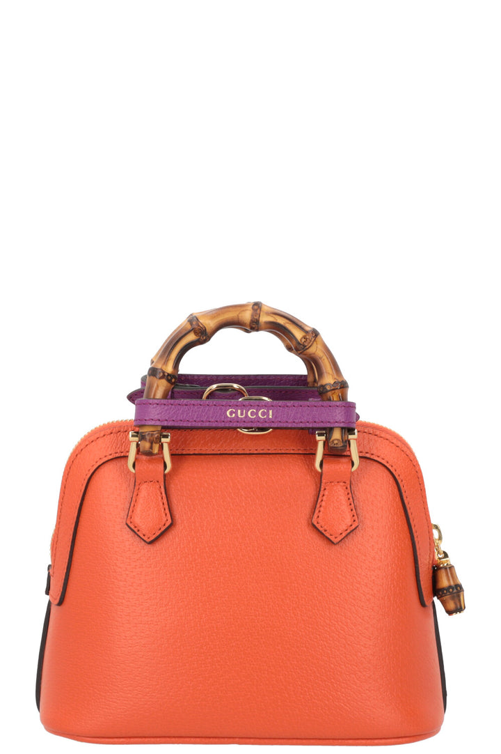 GUCCI Mini Sac Cabas Diana Dome Cuir Orange