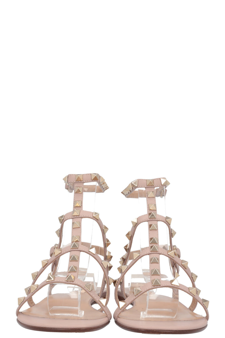 VALENTINO Rockstud Flats Leather Beige