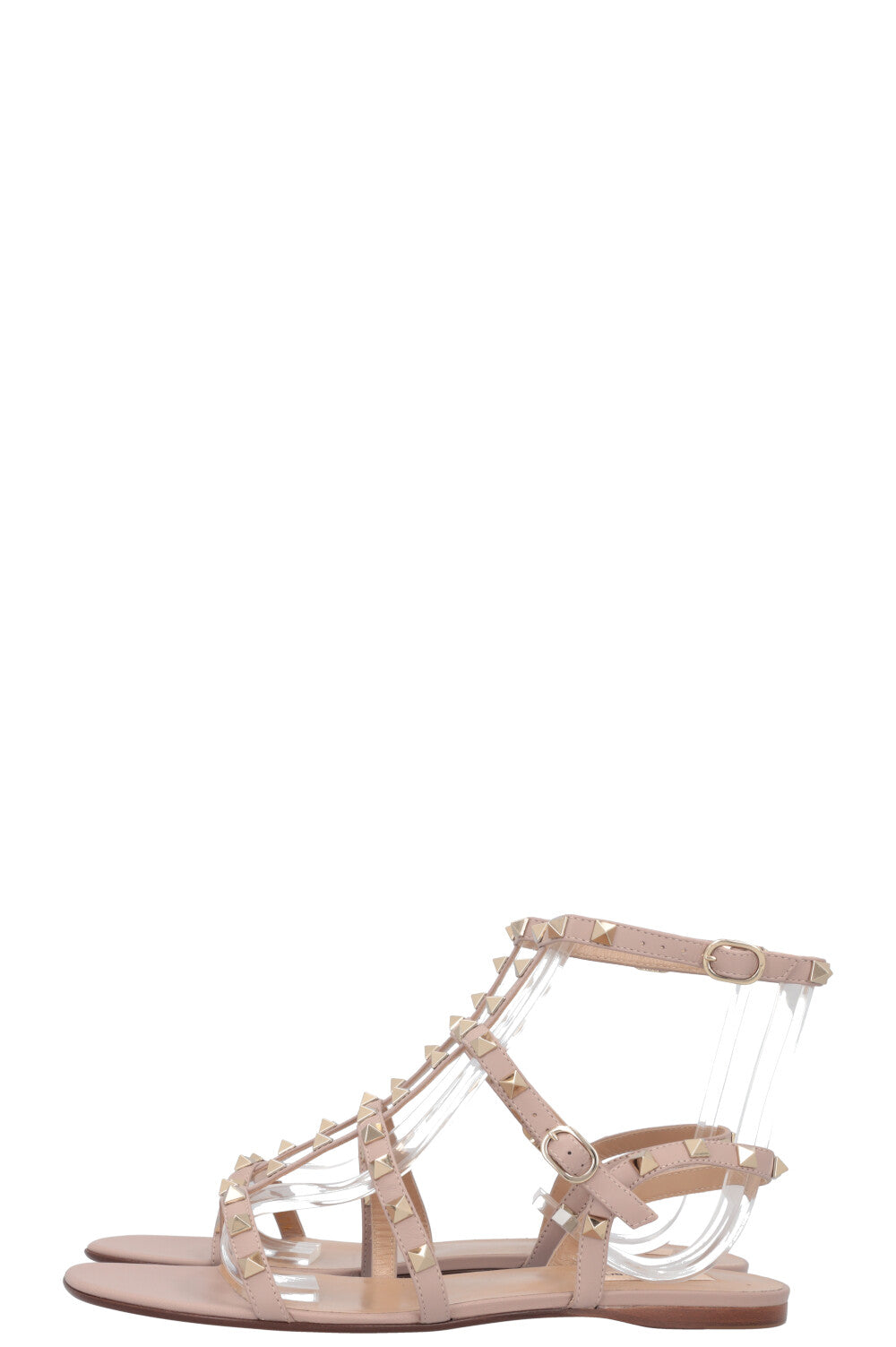 VALENTINO Ballerines Rockstud Cuir Beige