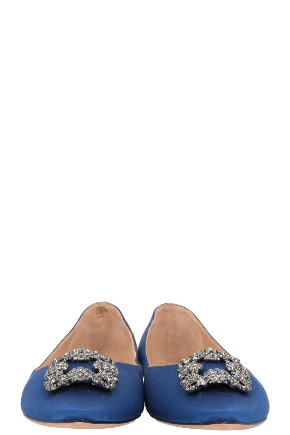 MANOLO BLAHNIK Hangisi Flats Soie Bleu REAWAKE