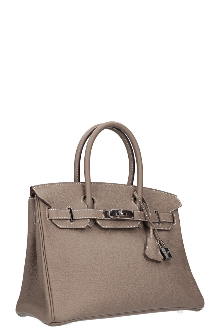 HERMÈS Birkin 30 Clémence Étoupe