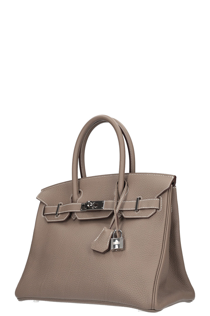 HERMÈS Birkin 30 Clémence Étoupe