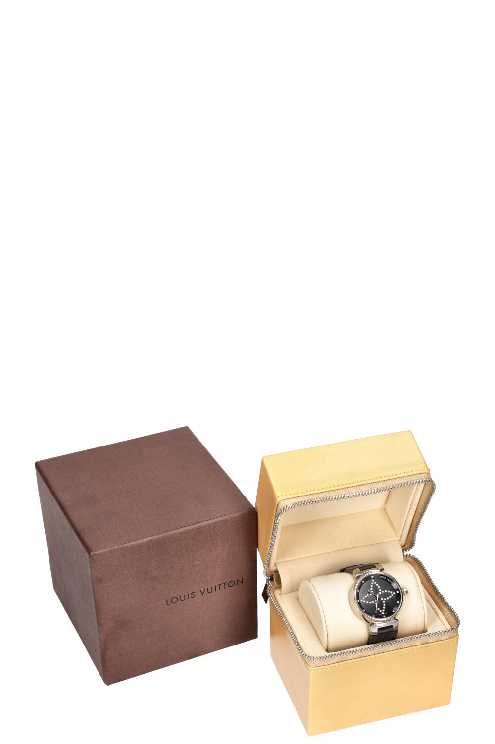 LOUIS VUITTON Watch Tambour Medium Forever Black with Diamonds