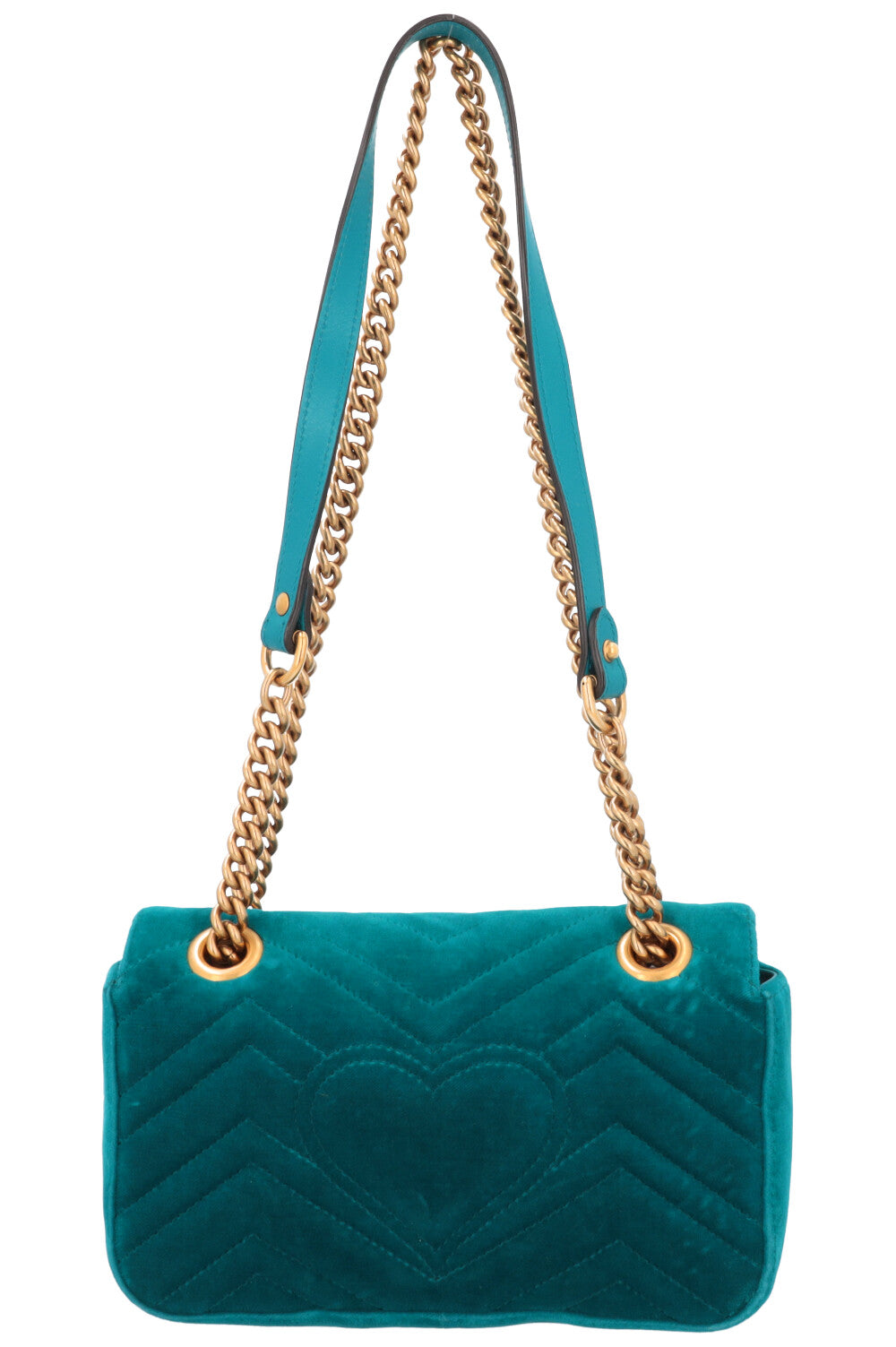 GUCCI GG Marmont Bag Mini Velvet Turquoise