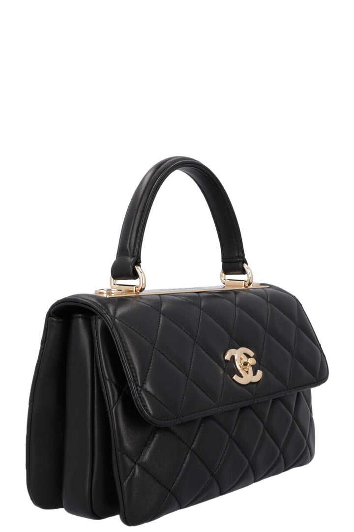 CHANEL Diamond Quilted Trendy Crossbody Bag Black