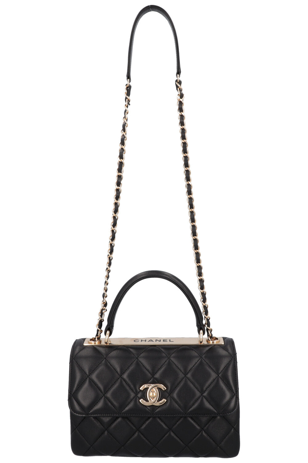 CHANEL Diamond Quilted Trendy Crossbody Bag Black