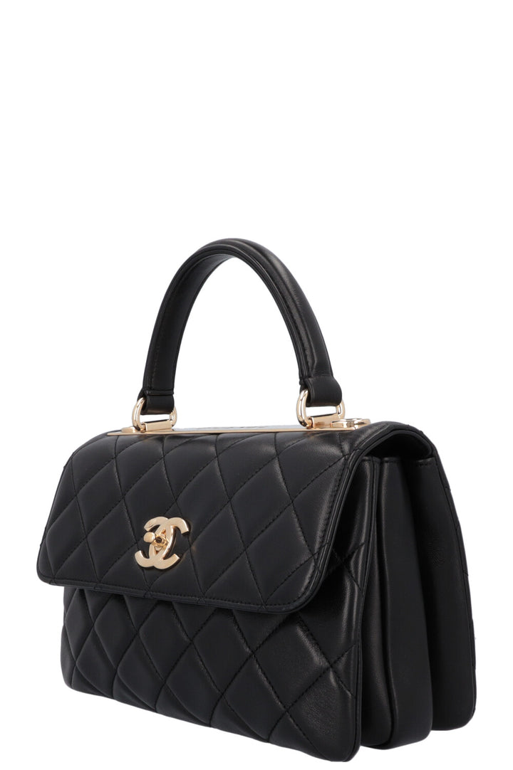 CHANEL Diamond Quilted Trendy Crossbody Bag Black